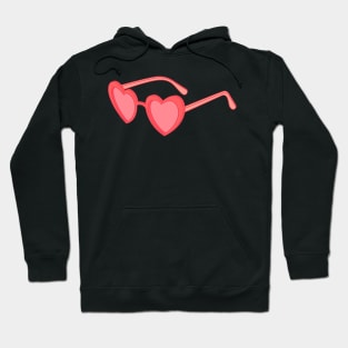 Red heart shaped sunglasses Hoodie